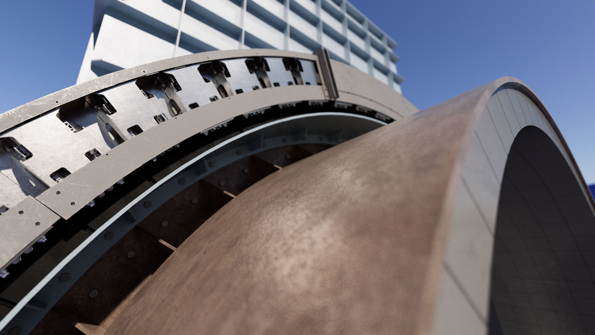 Full CGI product advertisement for FLSmidth industrial technology
